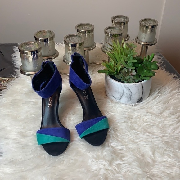 Aldo Women’s Deserto Bright Blue/Green Ankle Strap Dress Sandal Size 6.5 US - Picture 3 of 16